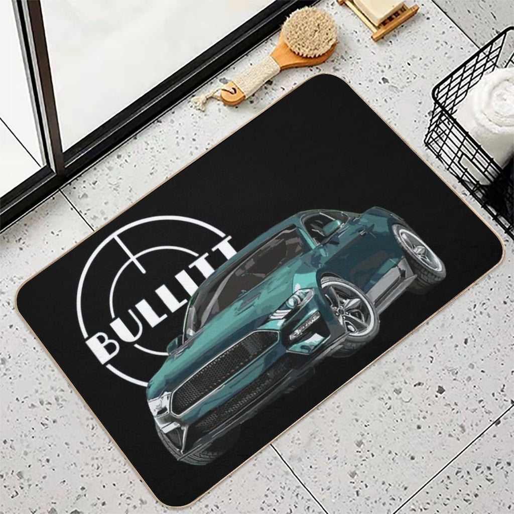 Bullitt Mustang GT 5.0L V8 Classic Steve Mcqueen Muscle Car  Easy To Clean Bath Mat