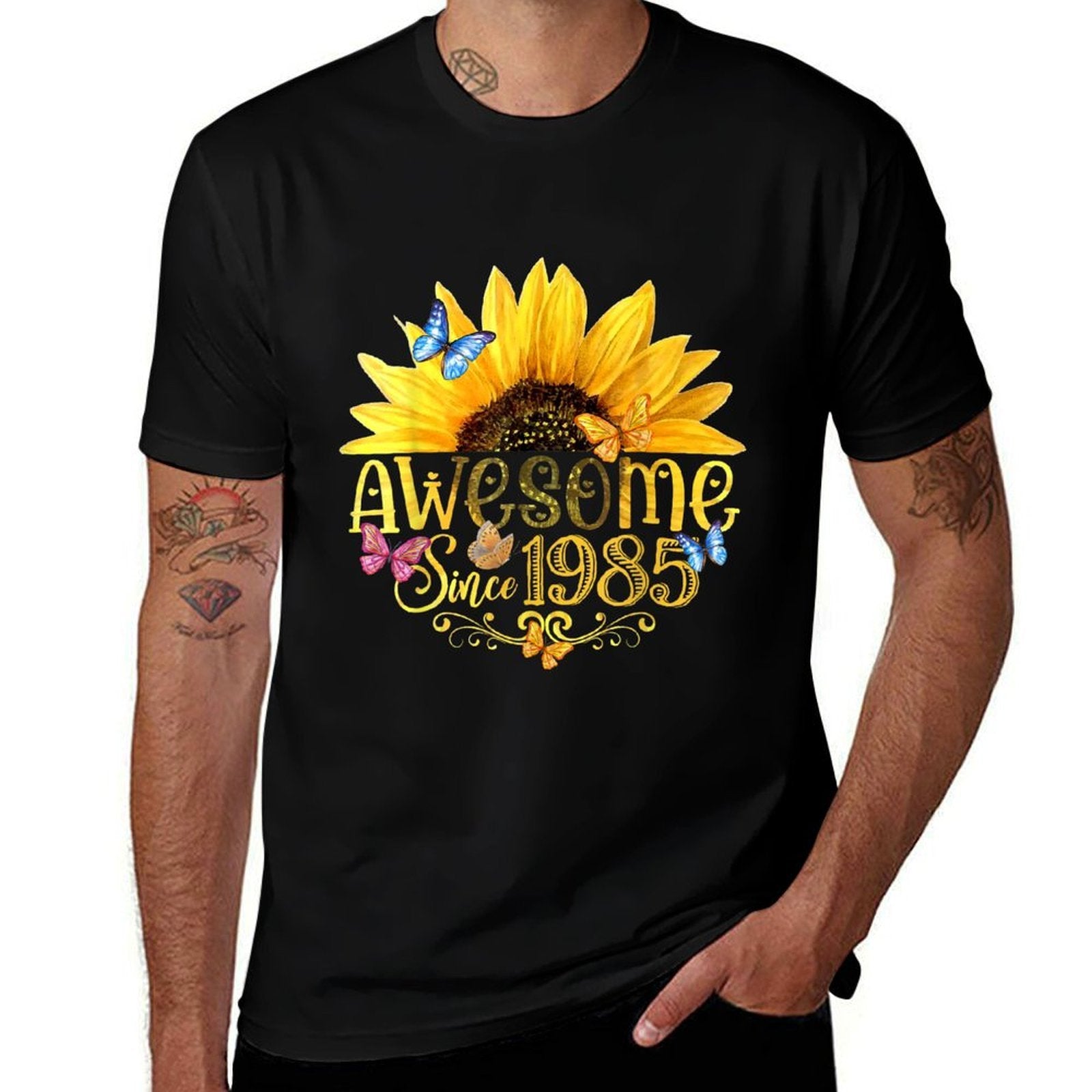 Awesome Since 1985 Sunflower 40th Birthday Vintage 1985  Tagless Design T-Shirt