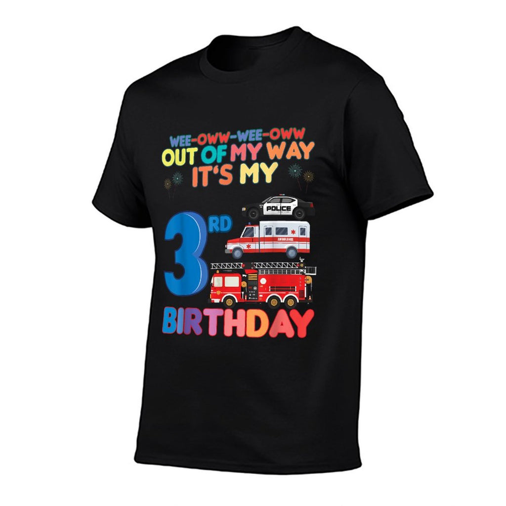 Out of My Way It's My 3rd Birthday Rescue Vehicles Birthday  Odor-resistant T-Shirt