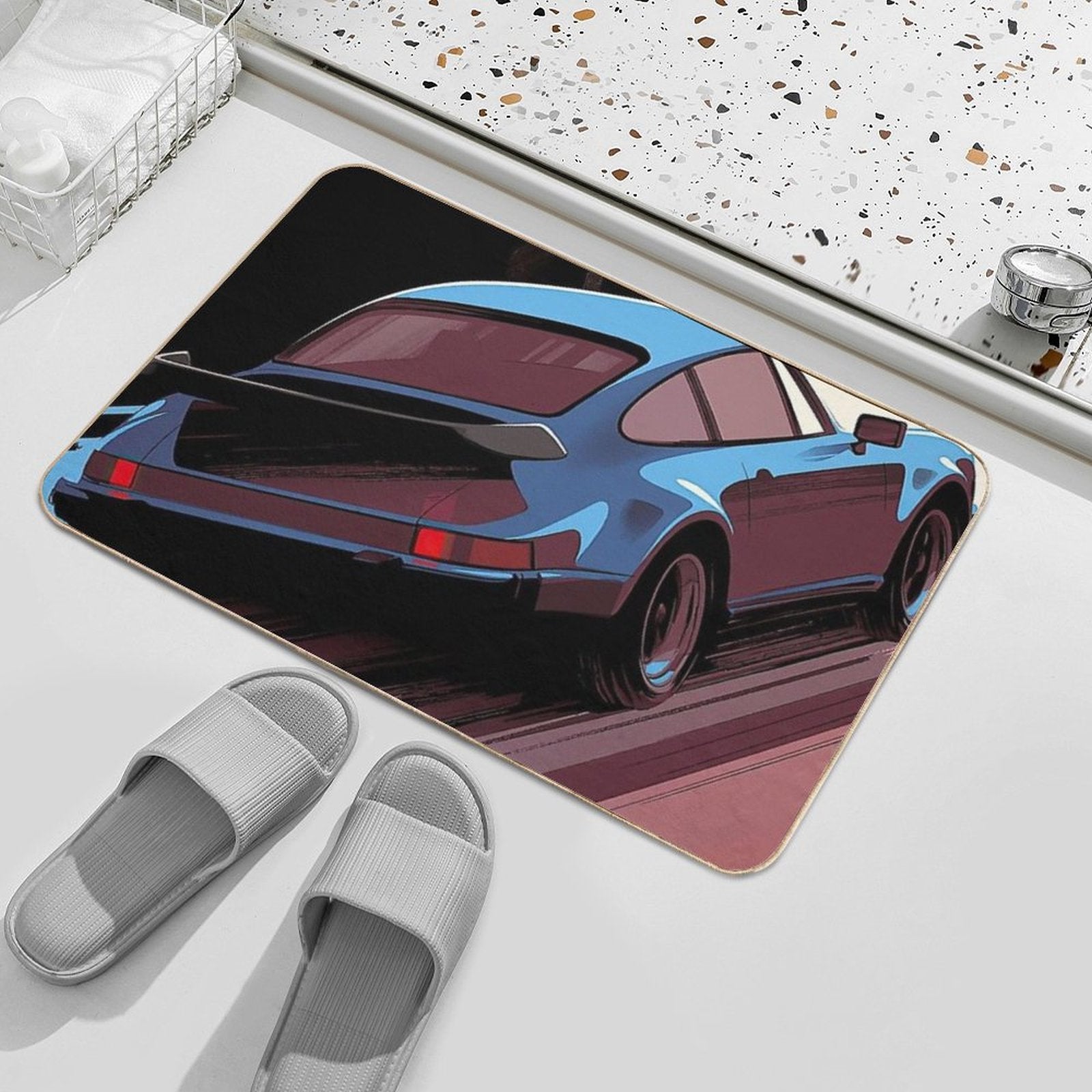 Porsche Art Print  Rapid-Drying Bath Mat