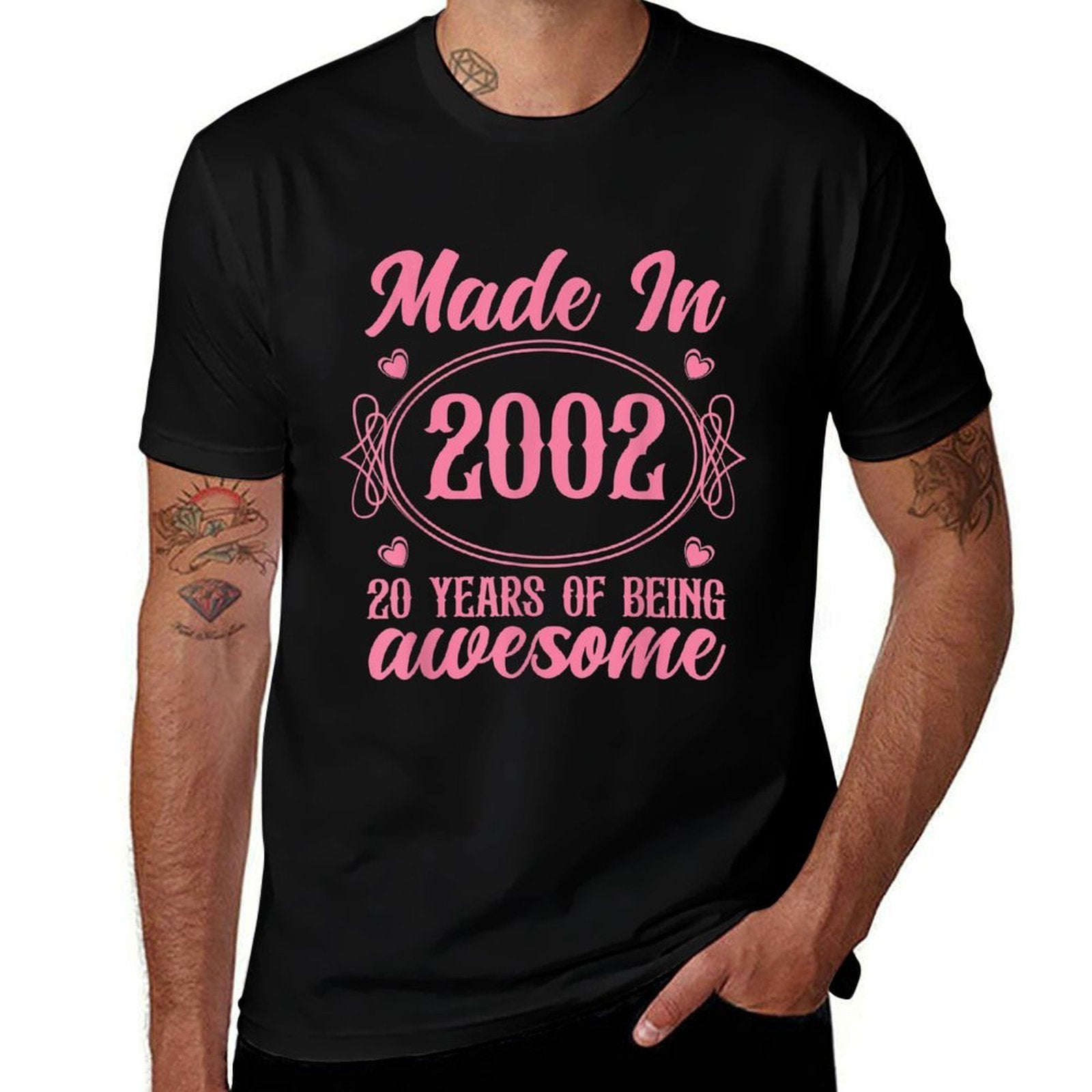 Awesome 20th Birthday Floral Born in The Year 2002  Breathable T-Shirt