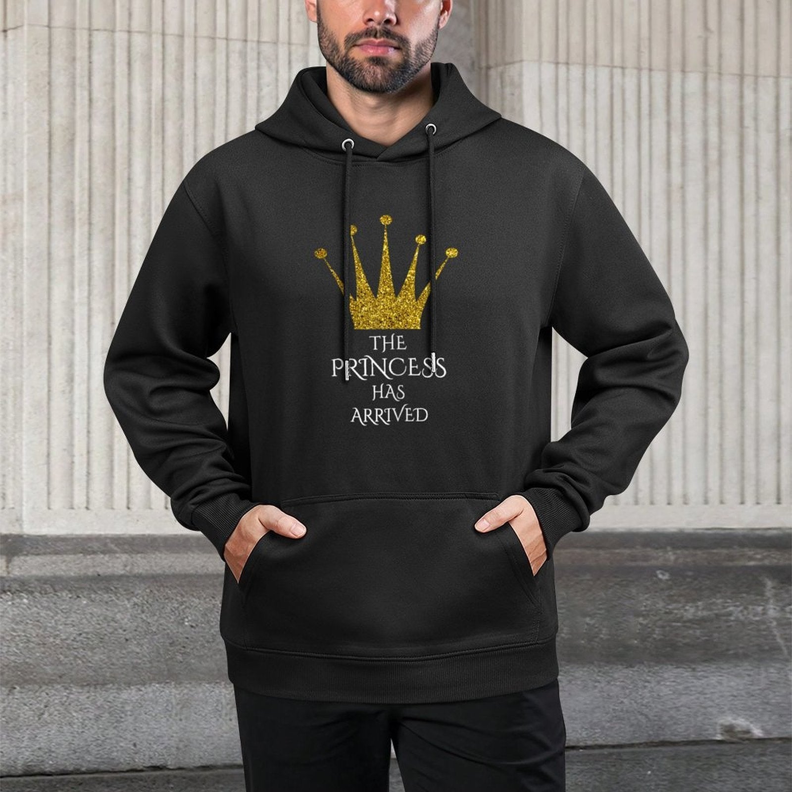 The Princess Has Arrived Girls Crown Princess Breathable Fabric Hoodie