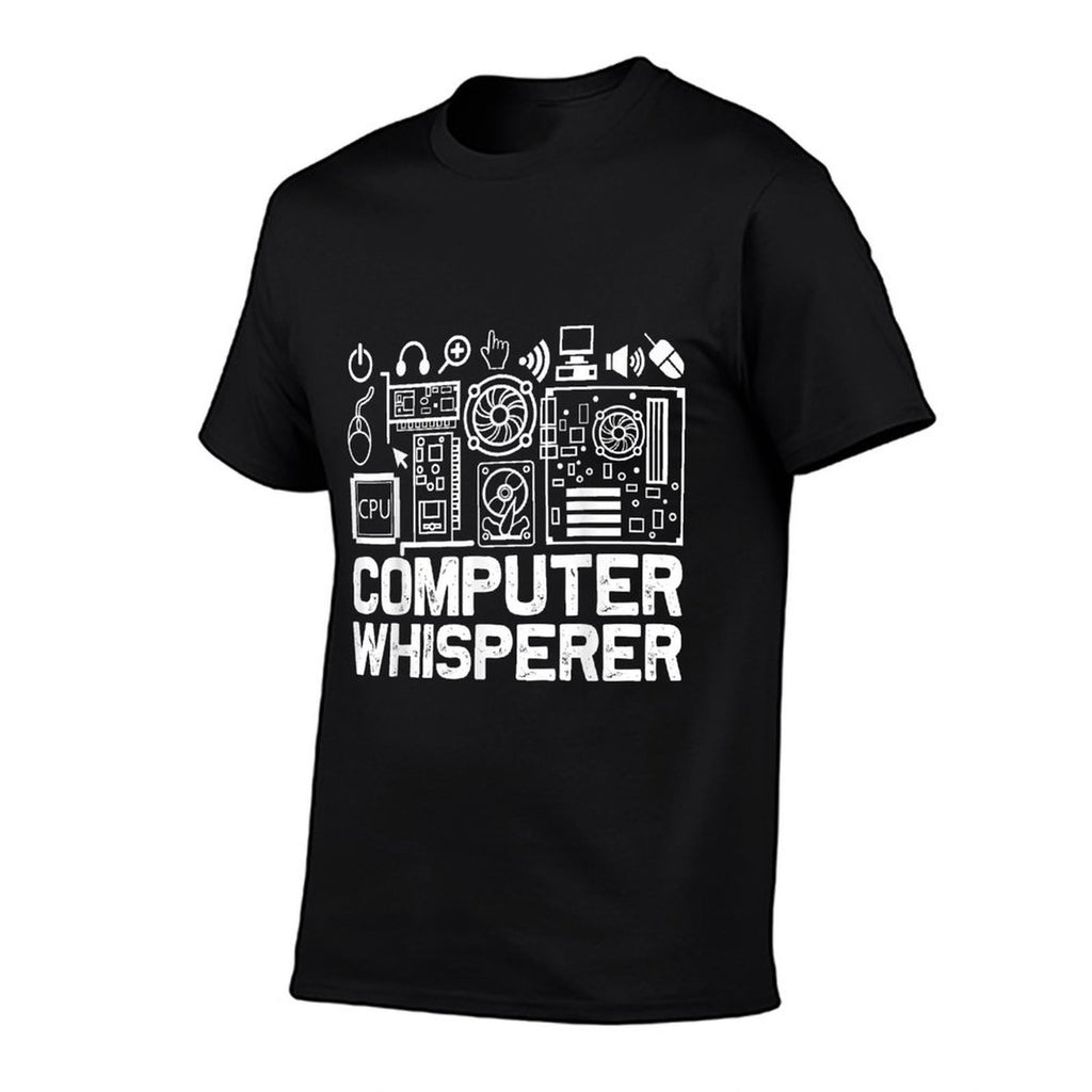 Awesome Gaming Gifts Apparel And Accessories Unisex-Kids And Adults Black Modern Casual Gaming Computer Whisperer  Odor-resistant T-Shirt