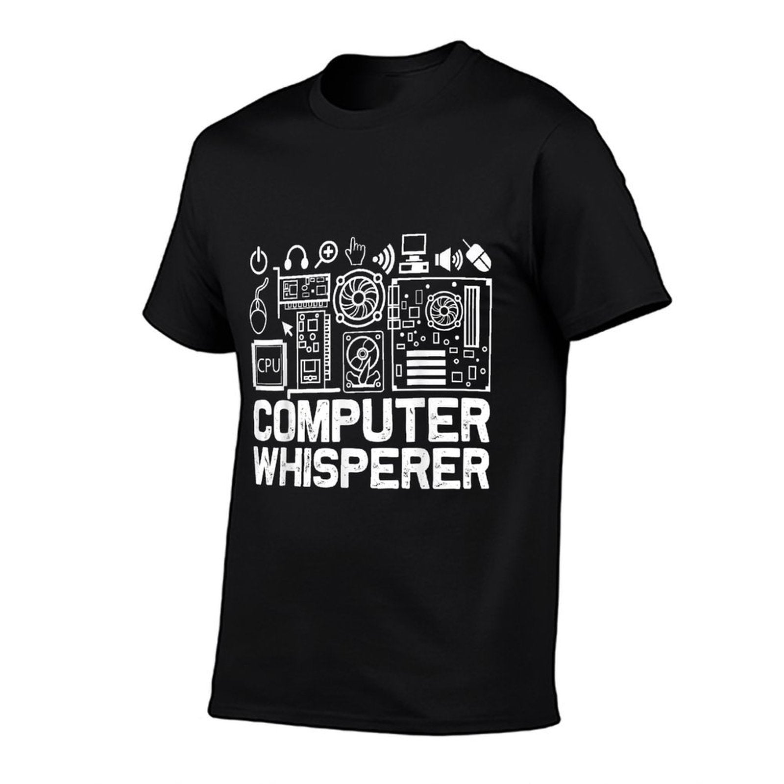 Awesome Gaming Gifts Apparel And Accessories Unisex-Kids And Adults Black Modern Casual Gaming Computer Whisperer  Odor-resistant T-Shirt