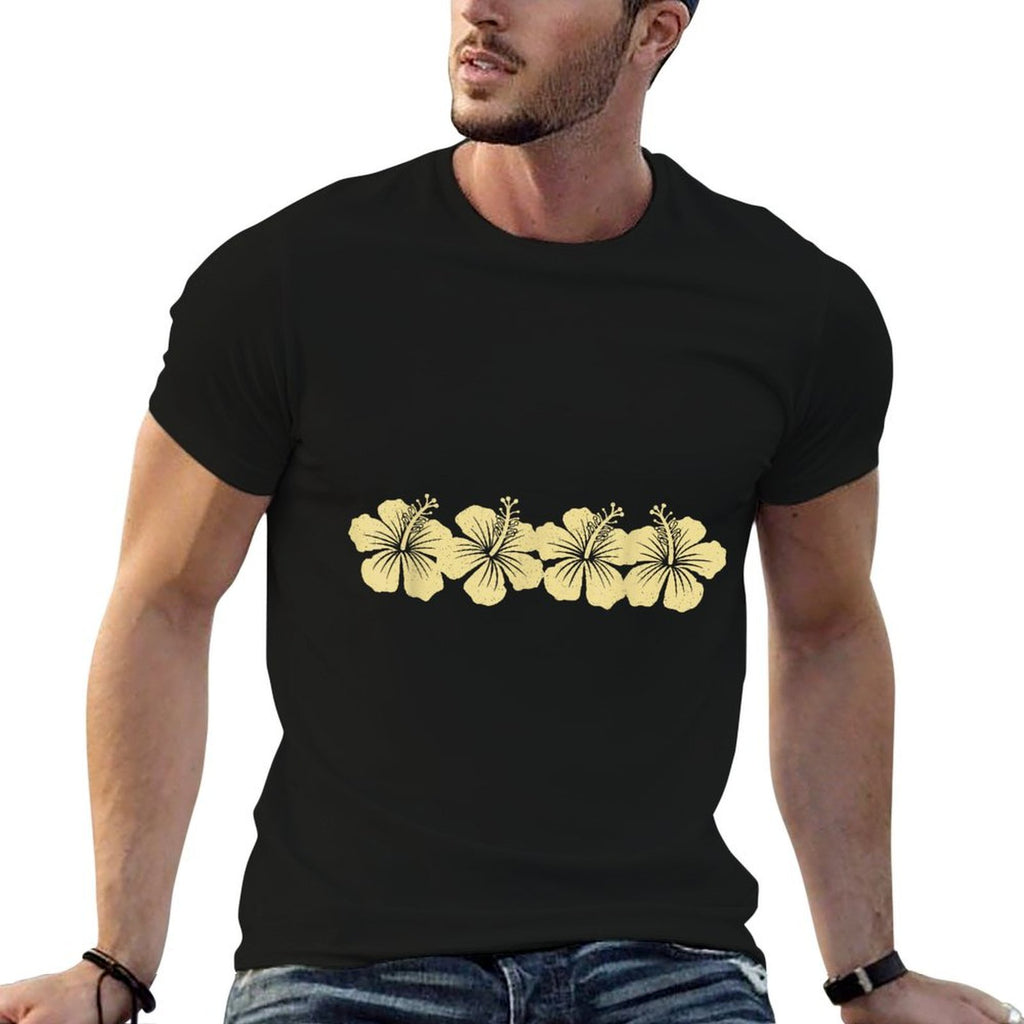 Retro Hawaiian Hibiscus Tropical Floral Flower Beach Vintage  Relaxed-fit T-Shirt
