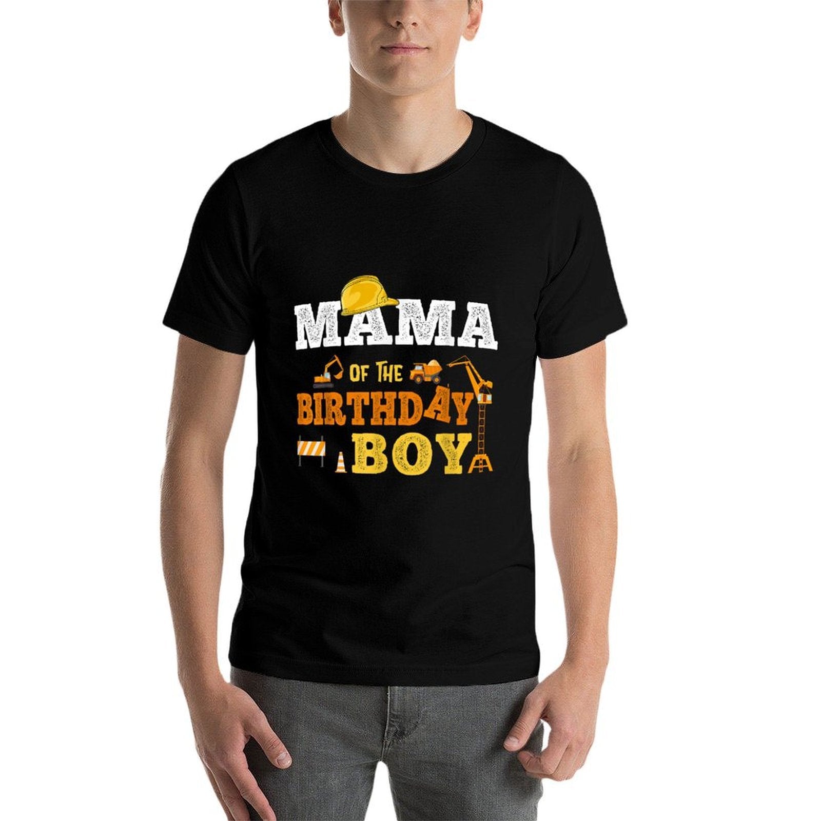 Mama Of The Birthday Boy Kid Construction Matching Family  Durable T-Shirt