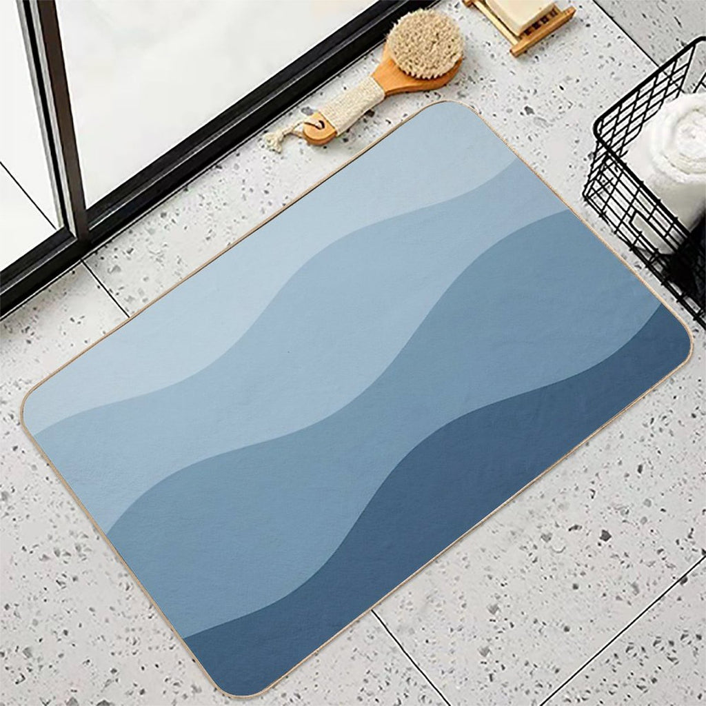 Blue Waves  Repositionable Bath Mat