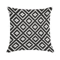 Aztec - White on Black Soft Short Plush Fabric Throw Pillow