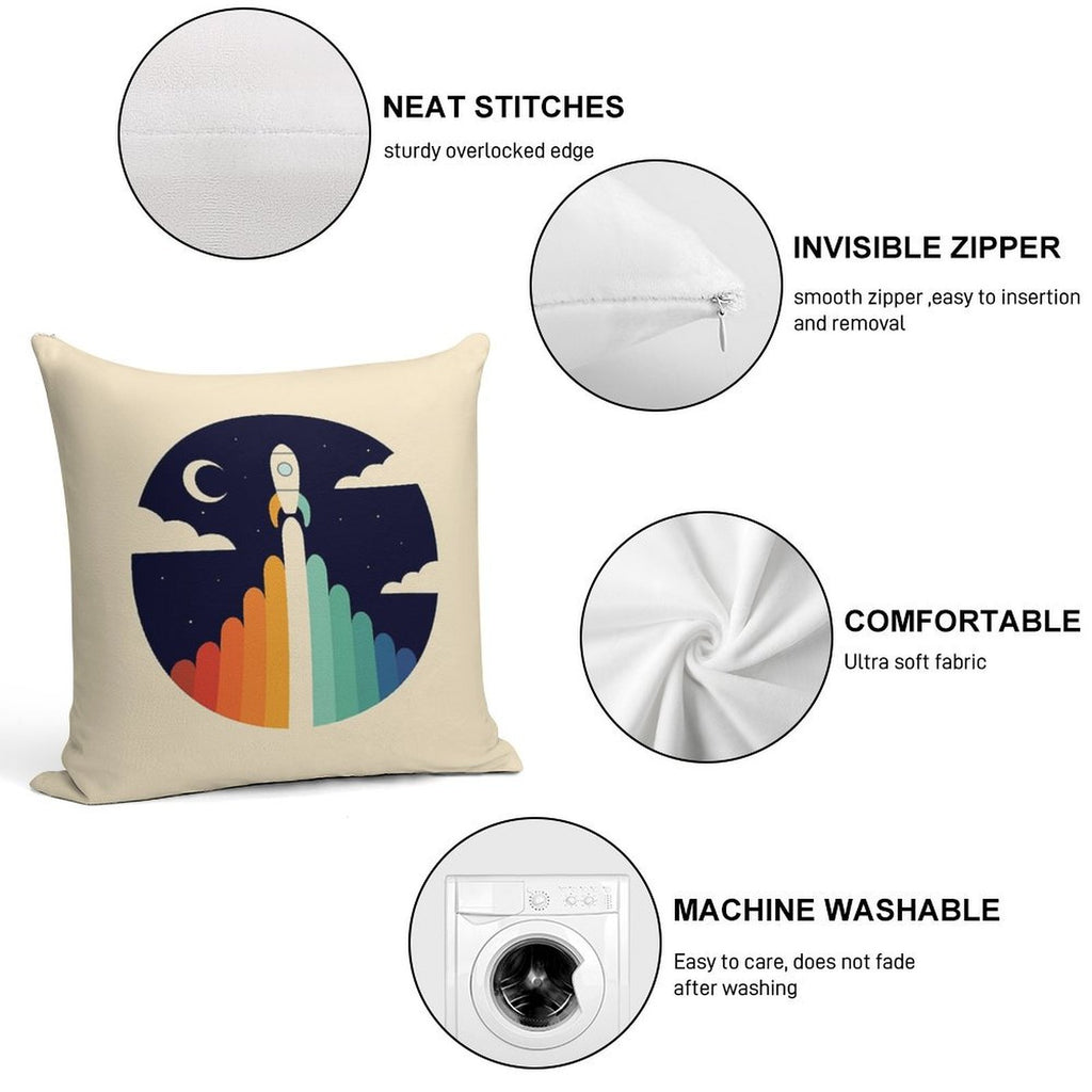 Up Soft Hidden Zipper Throw Pillow