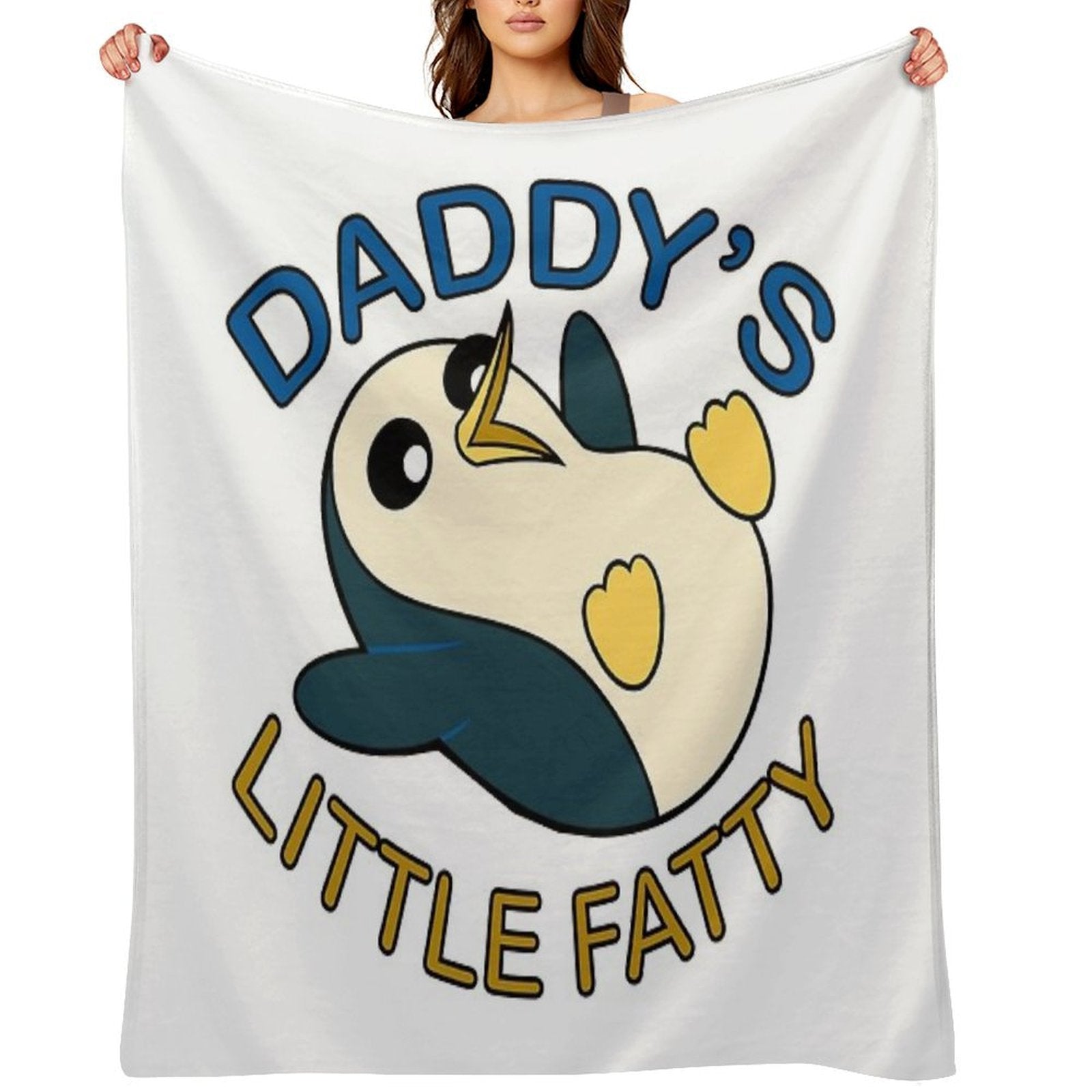 Daddy's Little Fatty - Gunter Adventure Time Plush Throw Blanket