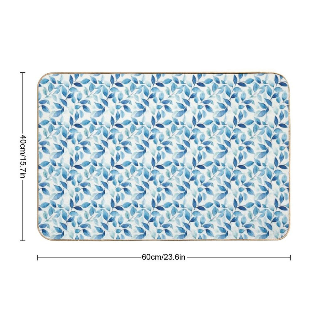 Floral Blue, Poetic Escape  Eco-Friendly Bath Mat