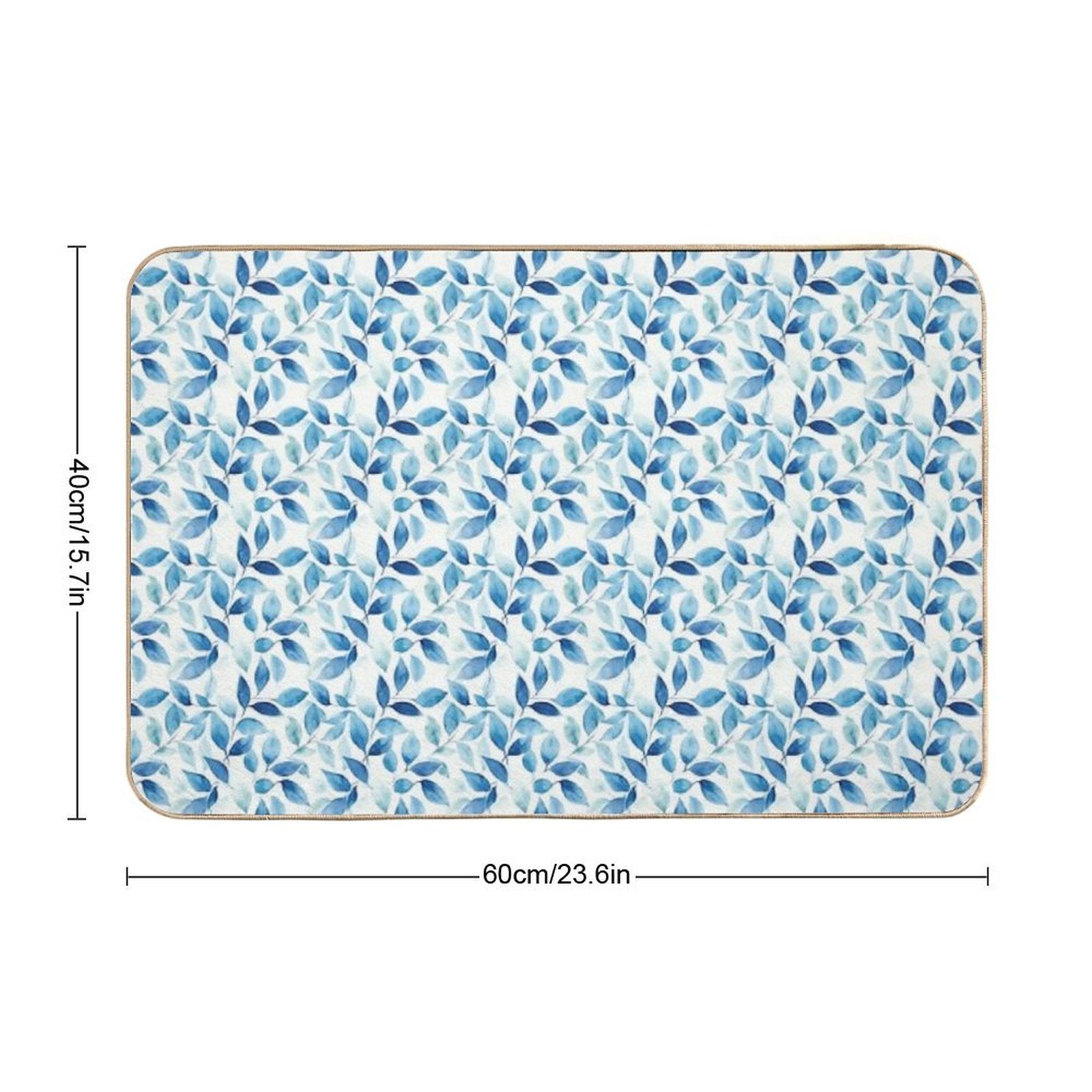 Floral Blue, Poetic Escape  Eco-Friendly Bath Mat