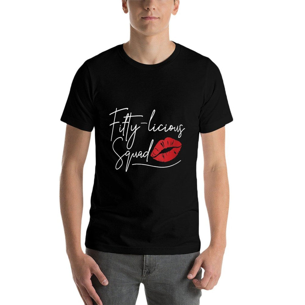 Womens 50th Birthday, Fifty-licious  Oversized Silhouette T-Shirt