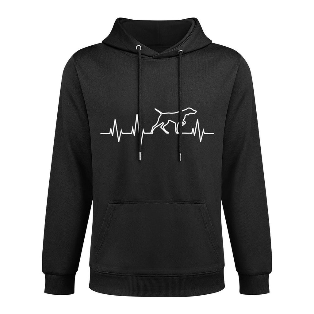 German Shorthaired Pointer Dog Heartbeat GSP Breed Lover Kangaroo Pocket Hoodie