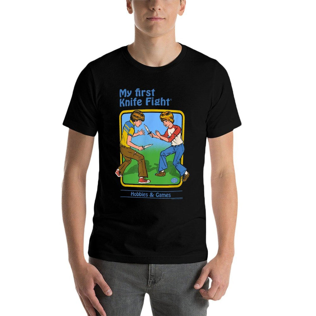 Steven Rhodes My First Knife Fight Retro Dark Humor  Quick-drying T-Shirt