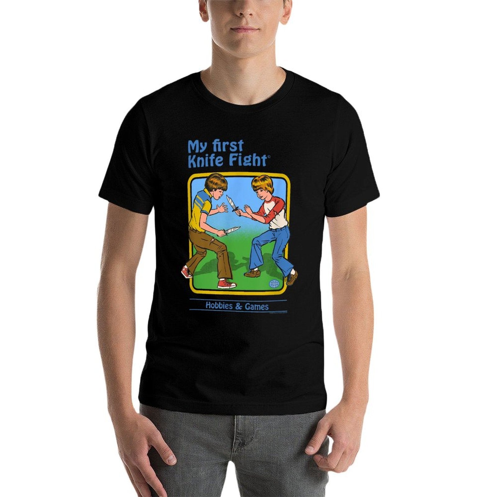 Steven Rhodes My First Knife Fight Retro Dark Humor  Quick-drying T-Shirt