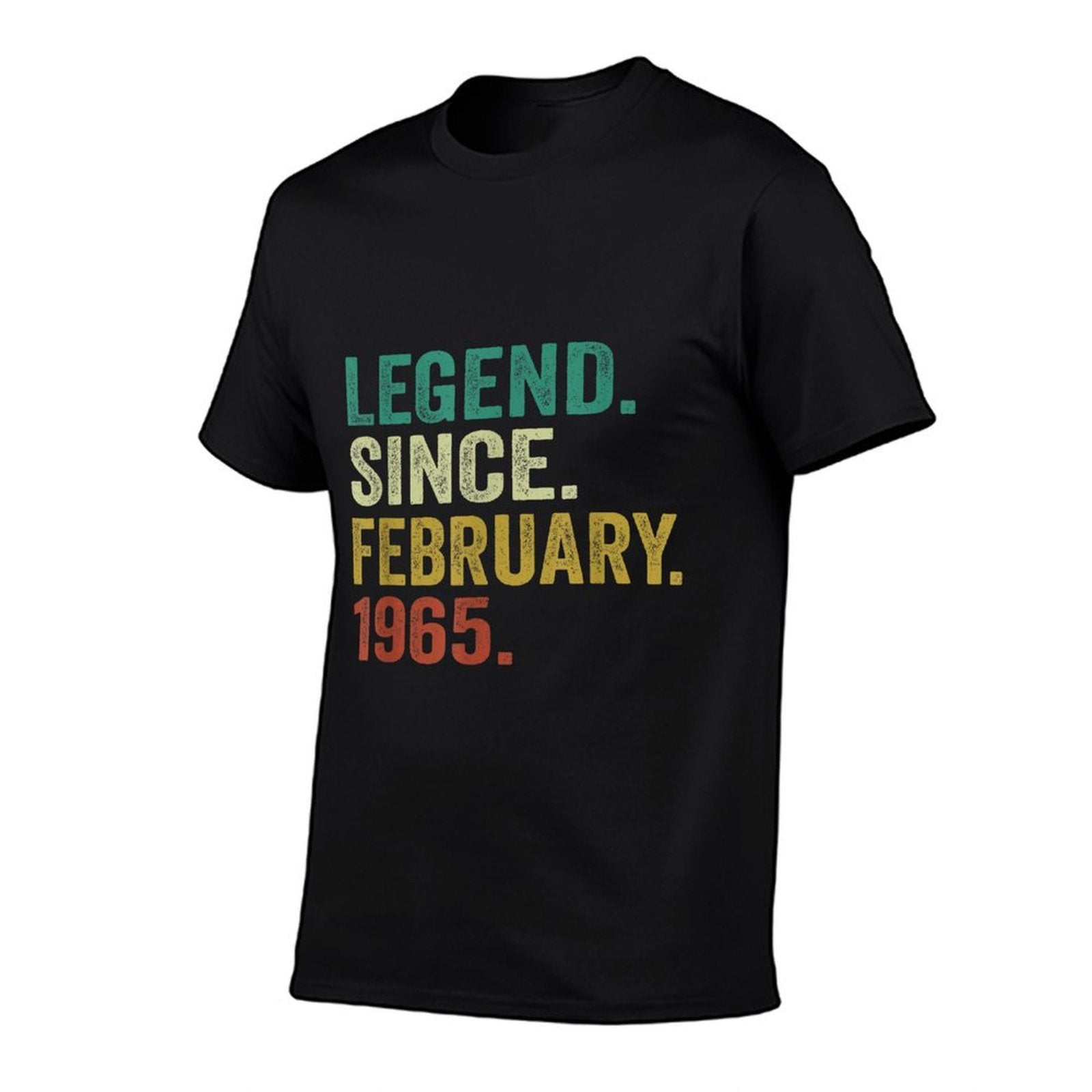 60 Years Old Gifts Legend Since February 1965 60th Birthday  Ribbed Collar T-Shirt