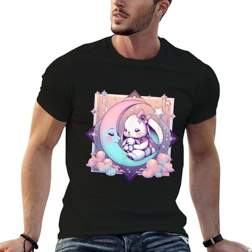 Moon Rabbit Bunny Pastel Goth Kawaii  Durable T-Shirt