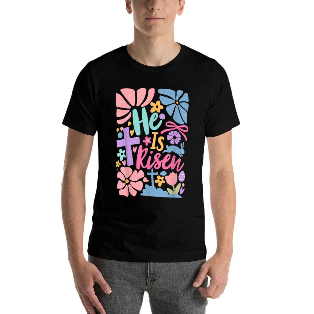 He Is Risen Easter Cross Coquette Jesus Christian Religious  Affordable Price T-Shirt