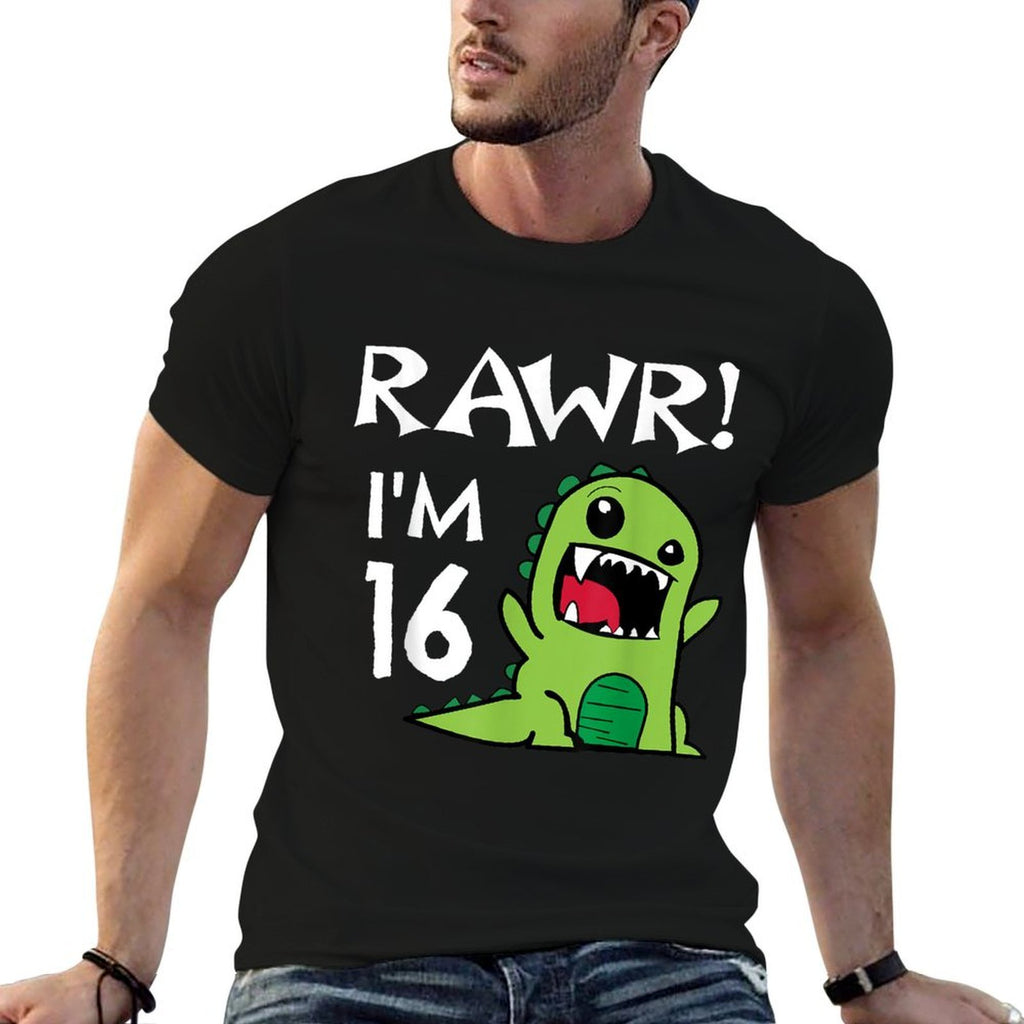 16th Birthday - Sweet 16 Year Old Dinosaur  Vintage-inspired T-Shirt