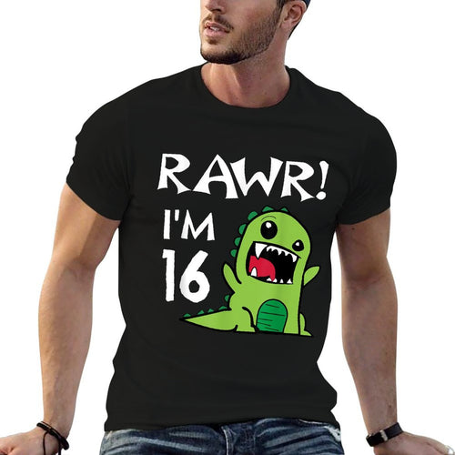 16th Birthday - Sweet 16 Year Old Dinosaur  Vintage-inspired T-Shirt
