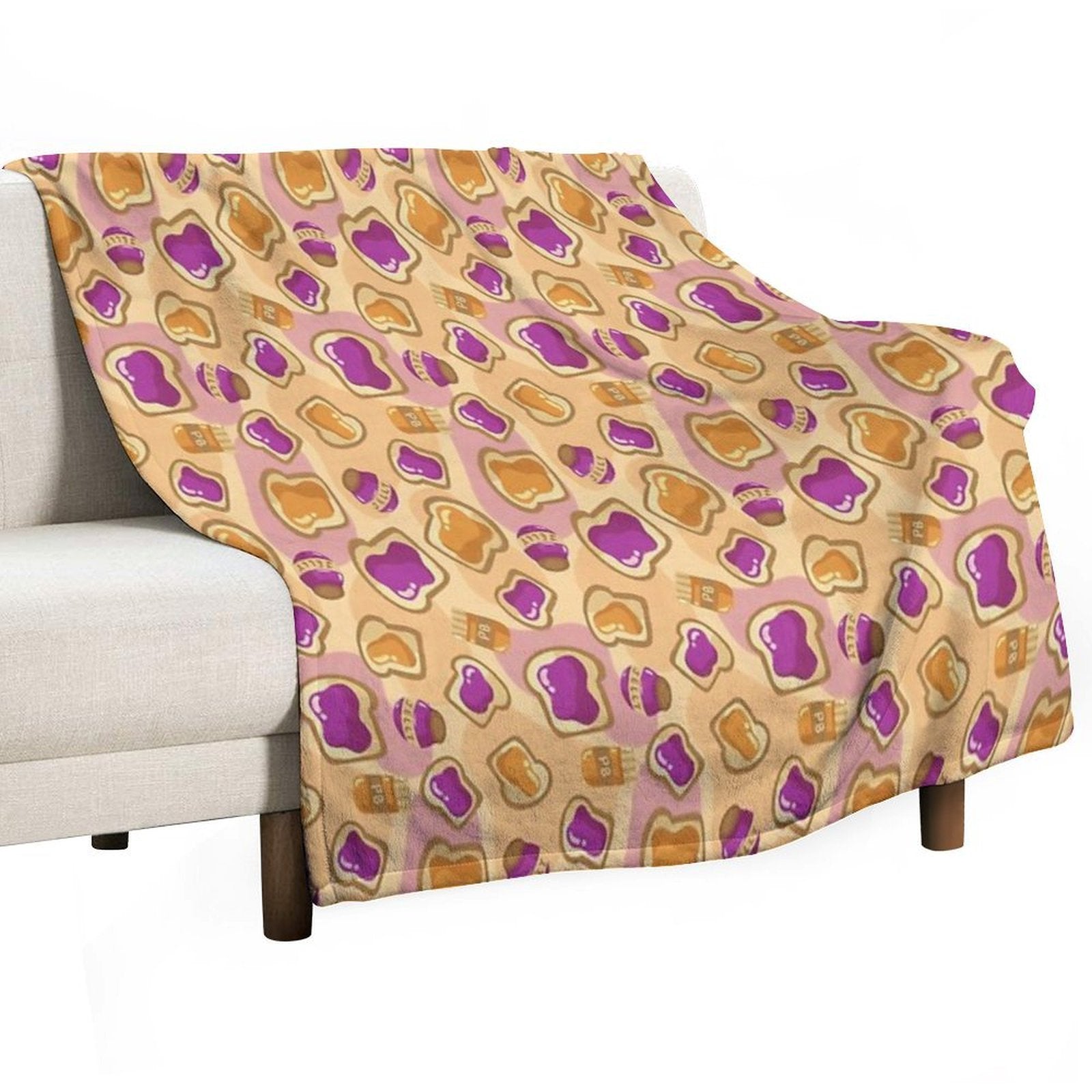 Peanut Butter & Jelly Sustainable Throw Blanket