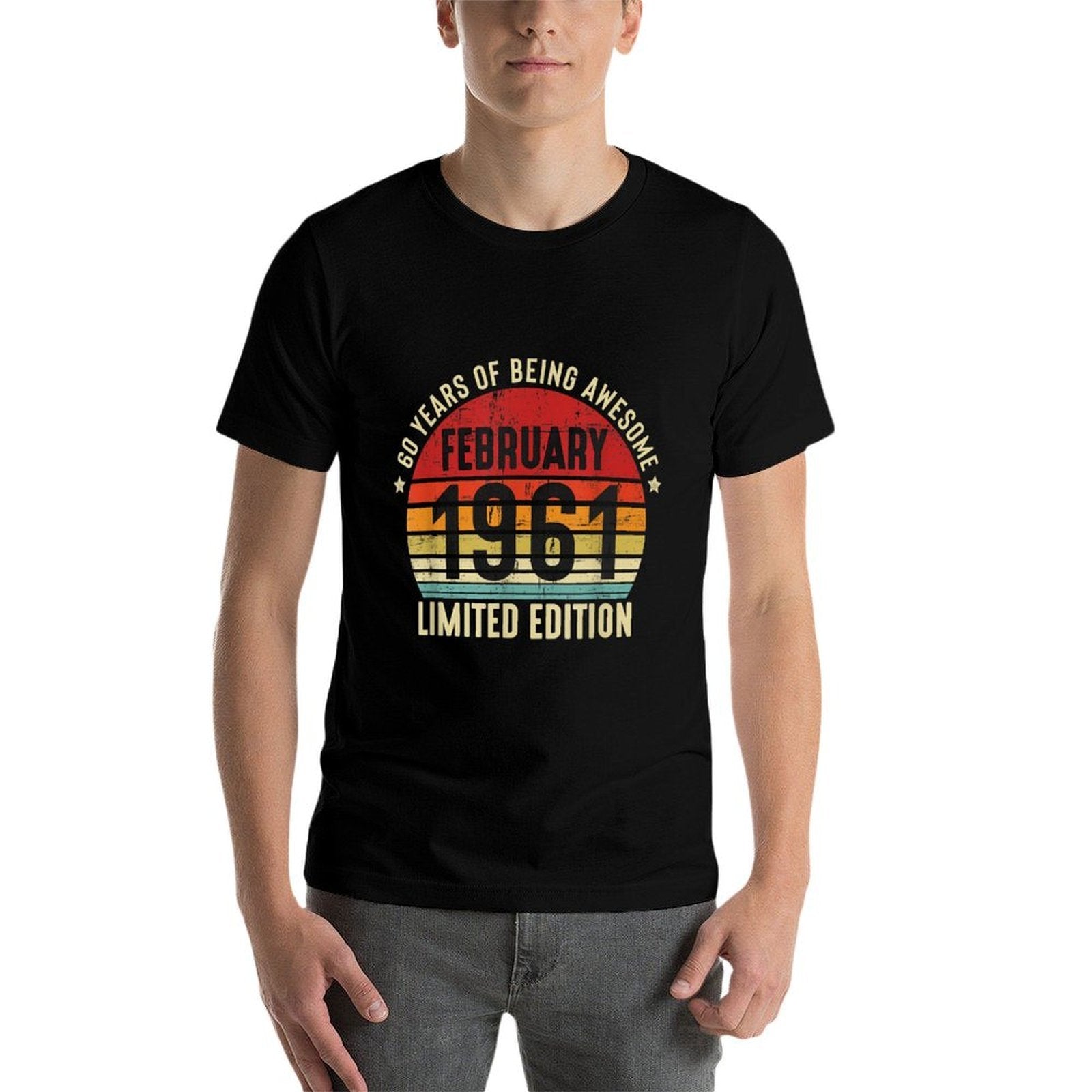Retro 60 Years of Being Awesome 60 Years Old 60th Birthday  Fade-proof Color T-Shirt