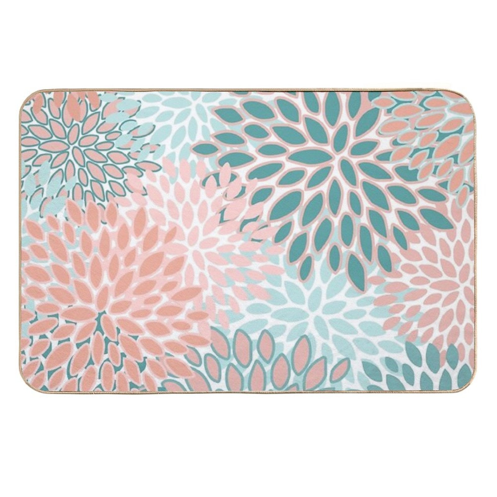 Floral Prints, Coral And Teal, Abstract Art  Versatile Bath Mat