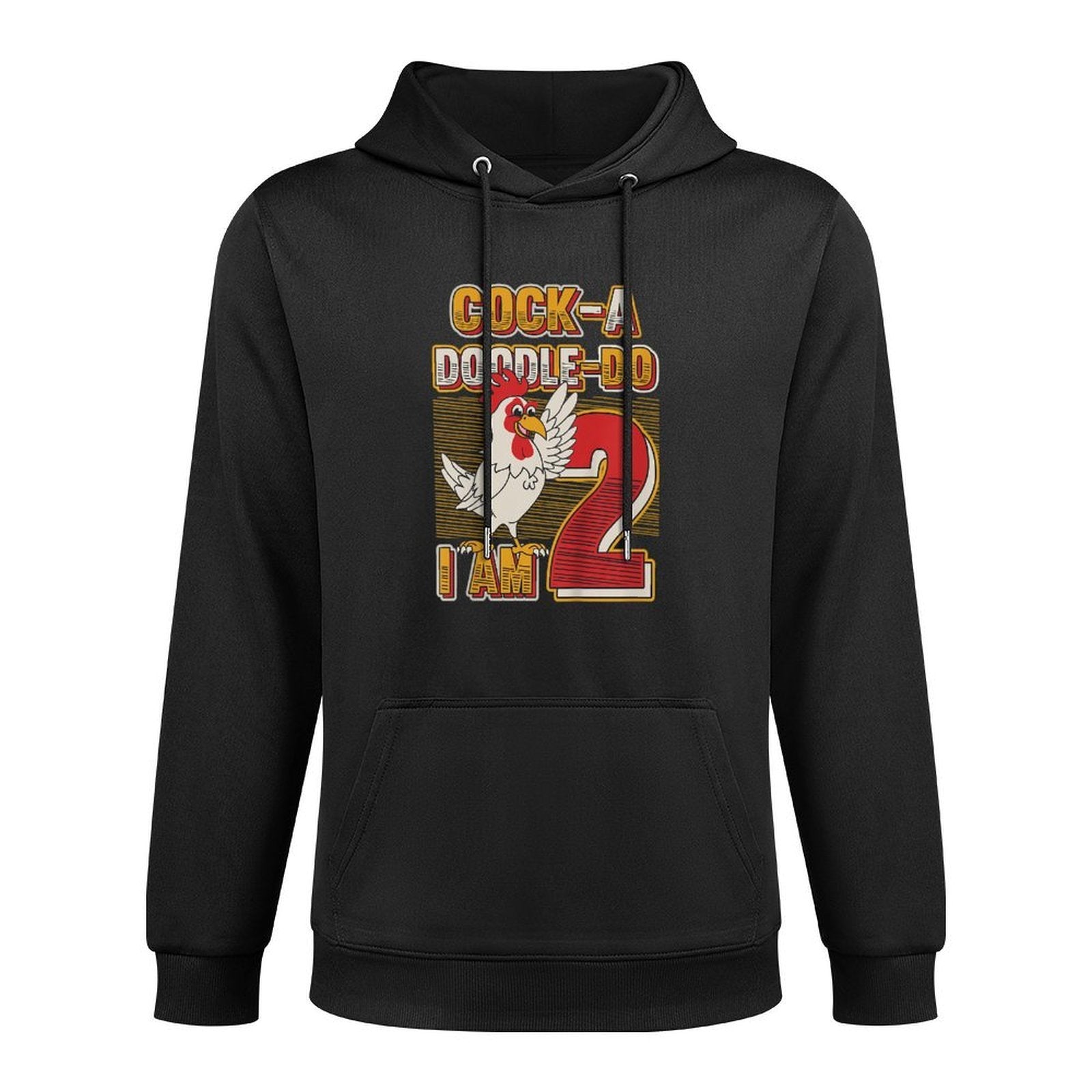 Kids 2nd Birthday Farm Animals Themed Cock-A-Doodle-Doo I Am Two Durable Construction Hoodie