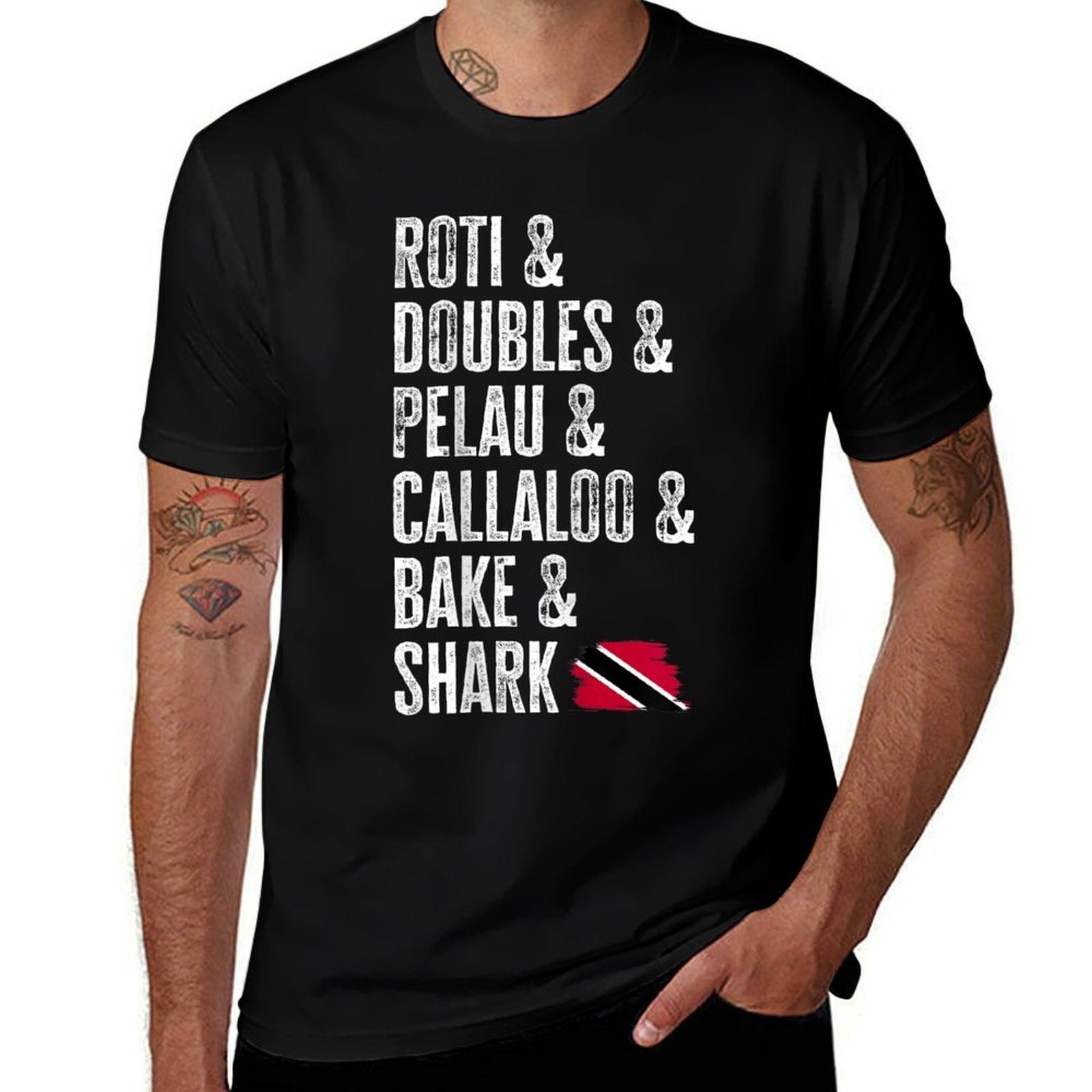 Flag Trinidad And Tobago Food  Cotton T-Shirt