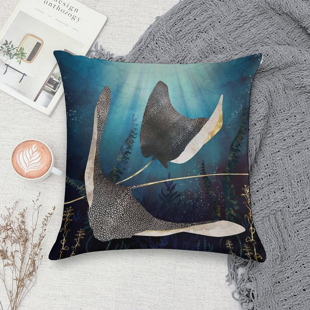 Metallic Stingray Soft High-Density Material Throw Pillow