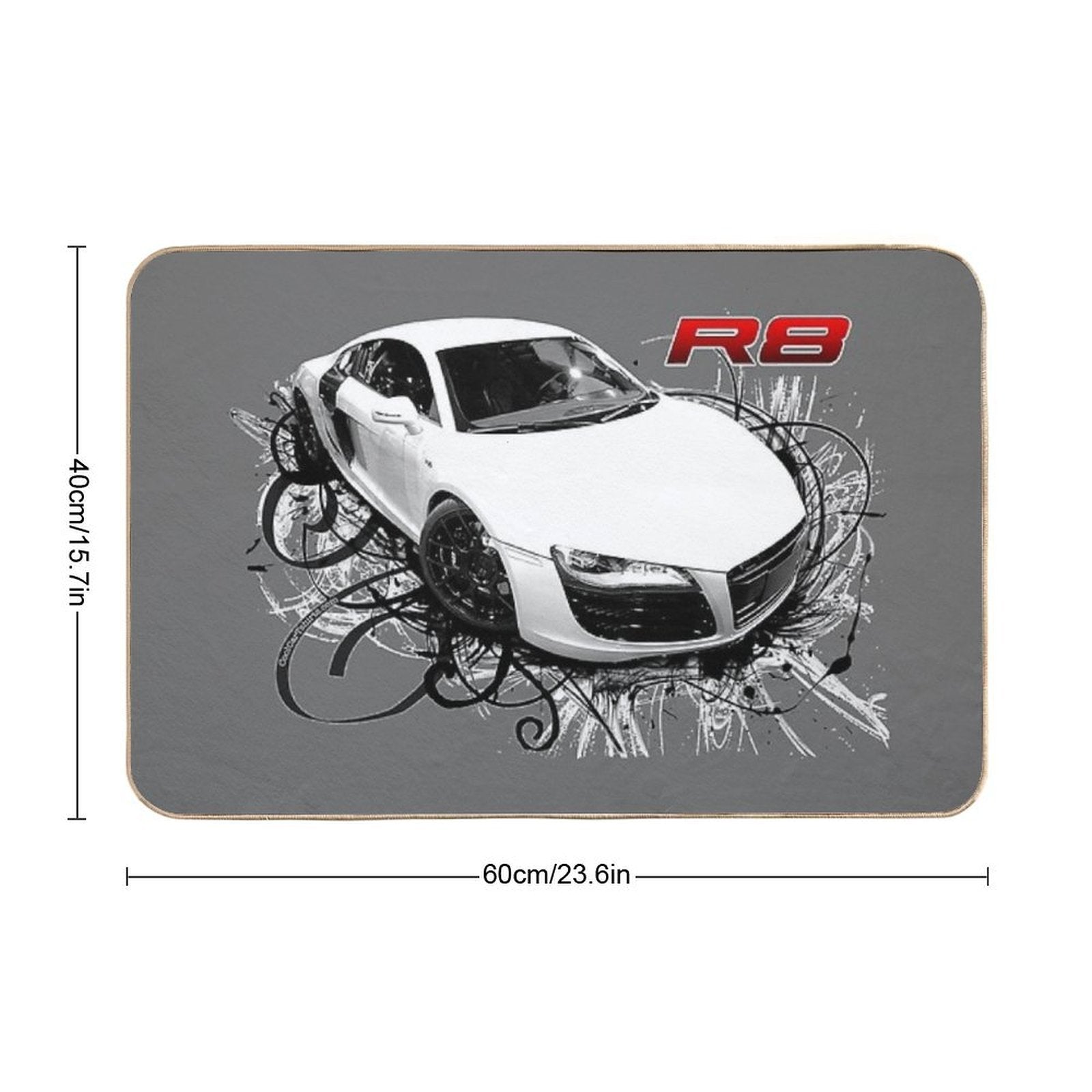 Audi R8 in Swirls  Odorless Bath Mat