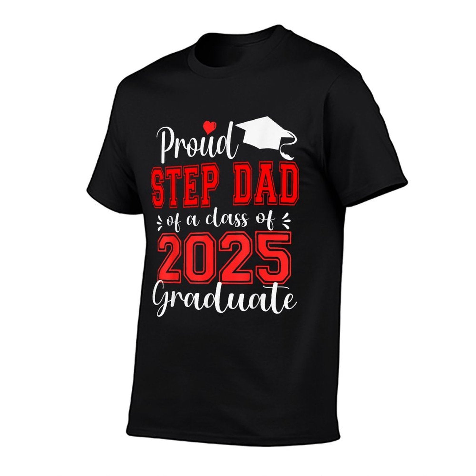 Super Proud Step Dad of 2025 Graduate Graduation Family  Trendy Pattern T-Shirt
