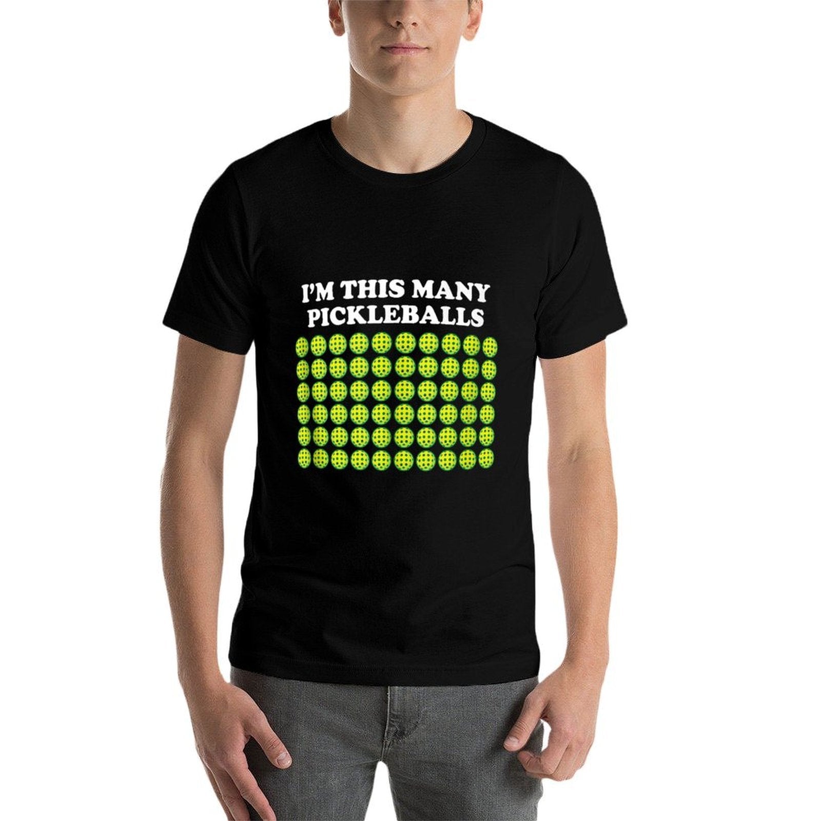 I'm This Many Pickleballs Paddleball Lover 60th Birthday  Oversized Silhouette T-Shirt