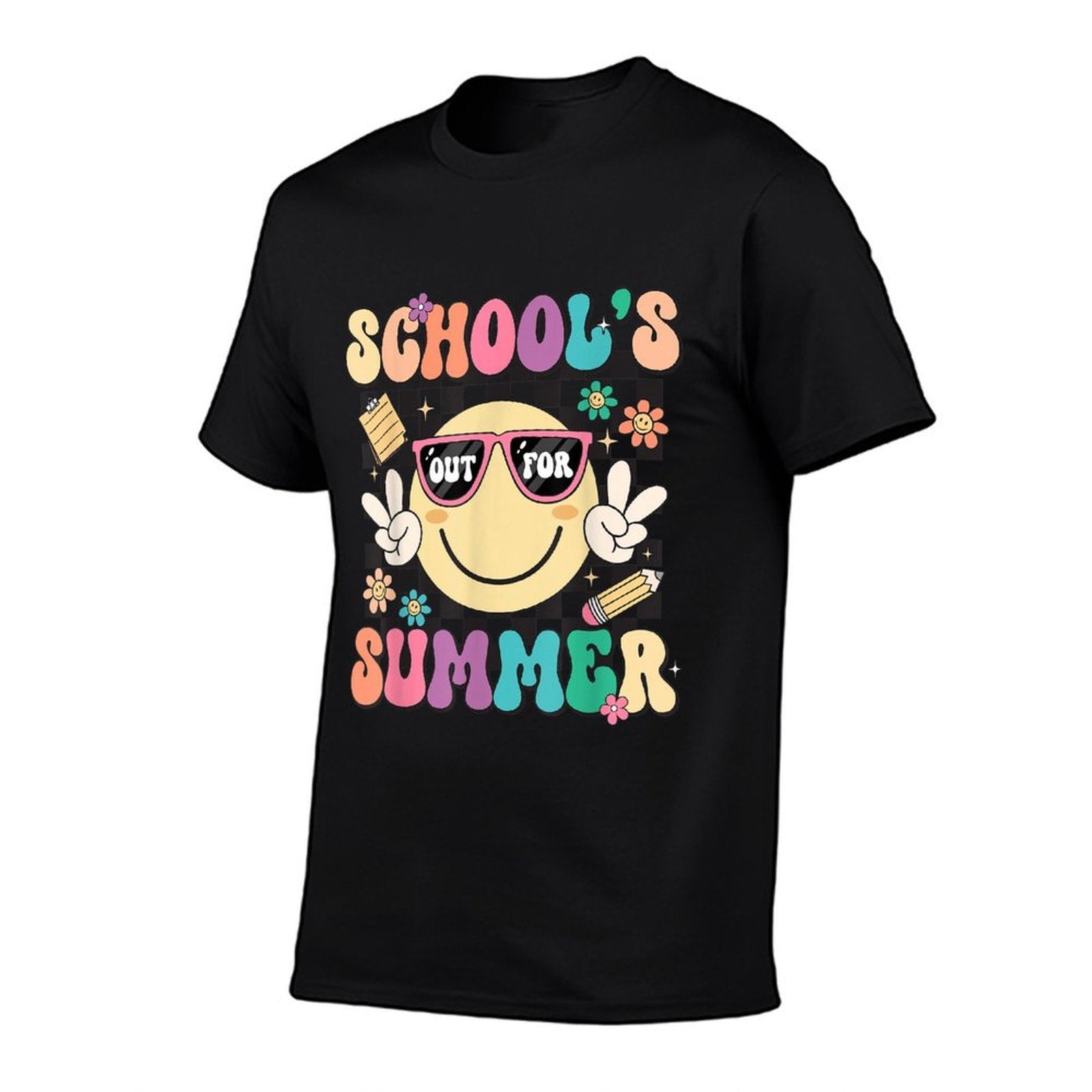 Last Day Of School Retro Schools Out For Summer Teacher Kids Comfortable T-Shirt