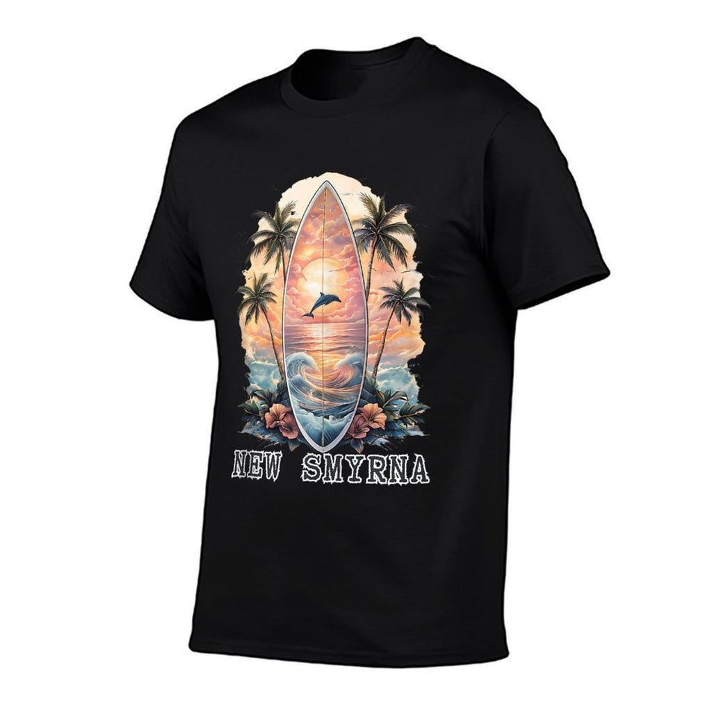New Smyrna Beach Vintage Palm Tree Surfing Men  Women  Vintage-inspired T-Shirt
