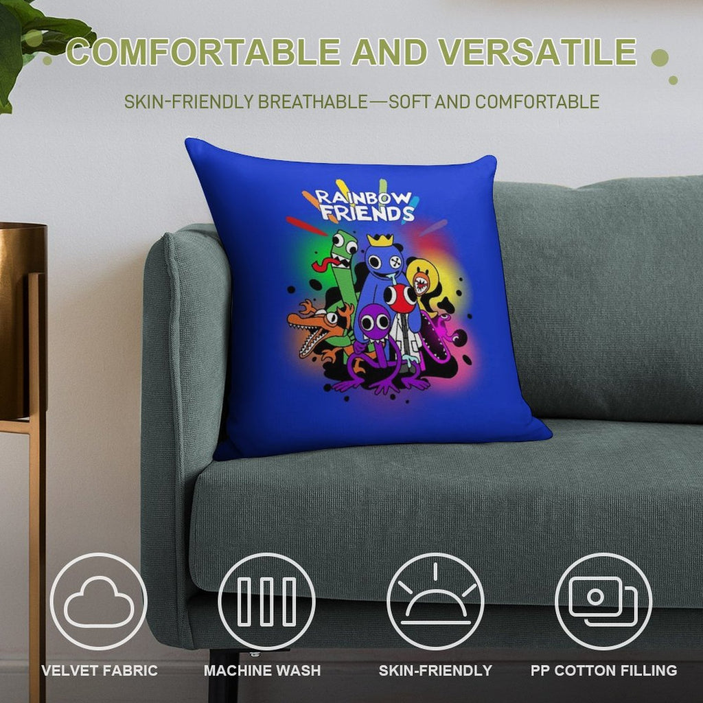 Rainbow Friends Hug It Out Colors Soft Bedroom Essential Throw Pillow