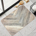 Contemporary Caramel Brown Grey Beige Farmhouse Barn Wood  Easy To Clean Bath Mat