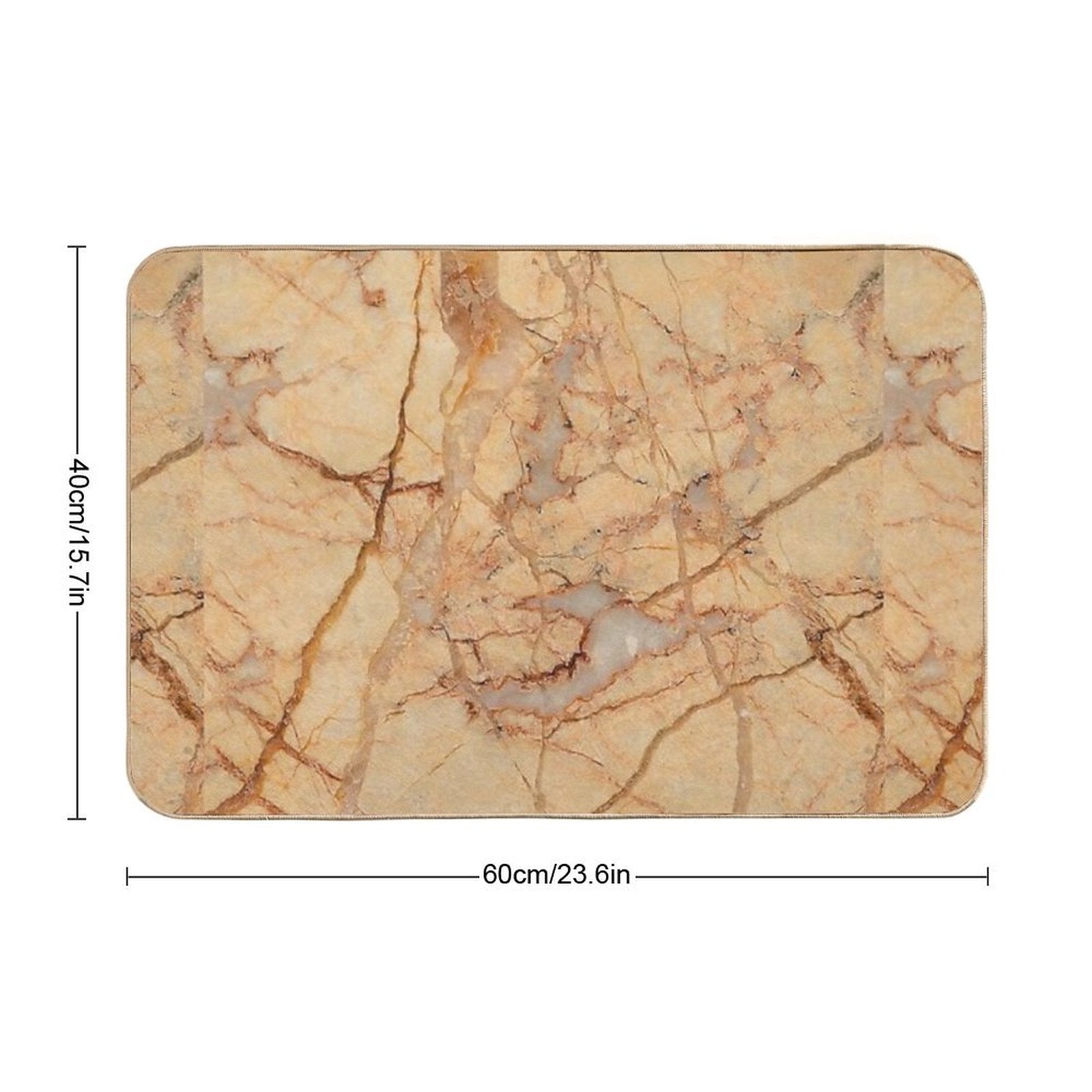 Beige Brown Marble Pattern  Odorless Bath Mat