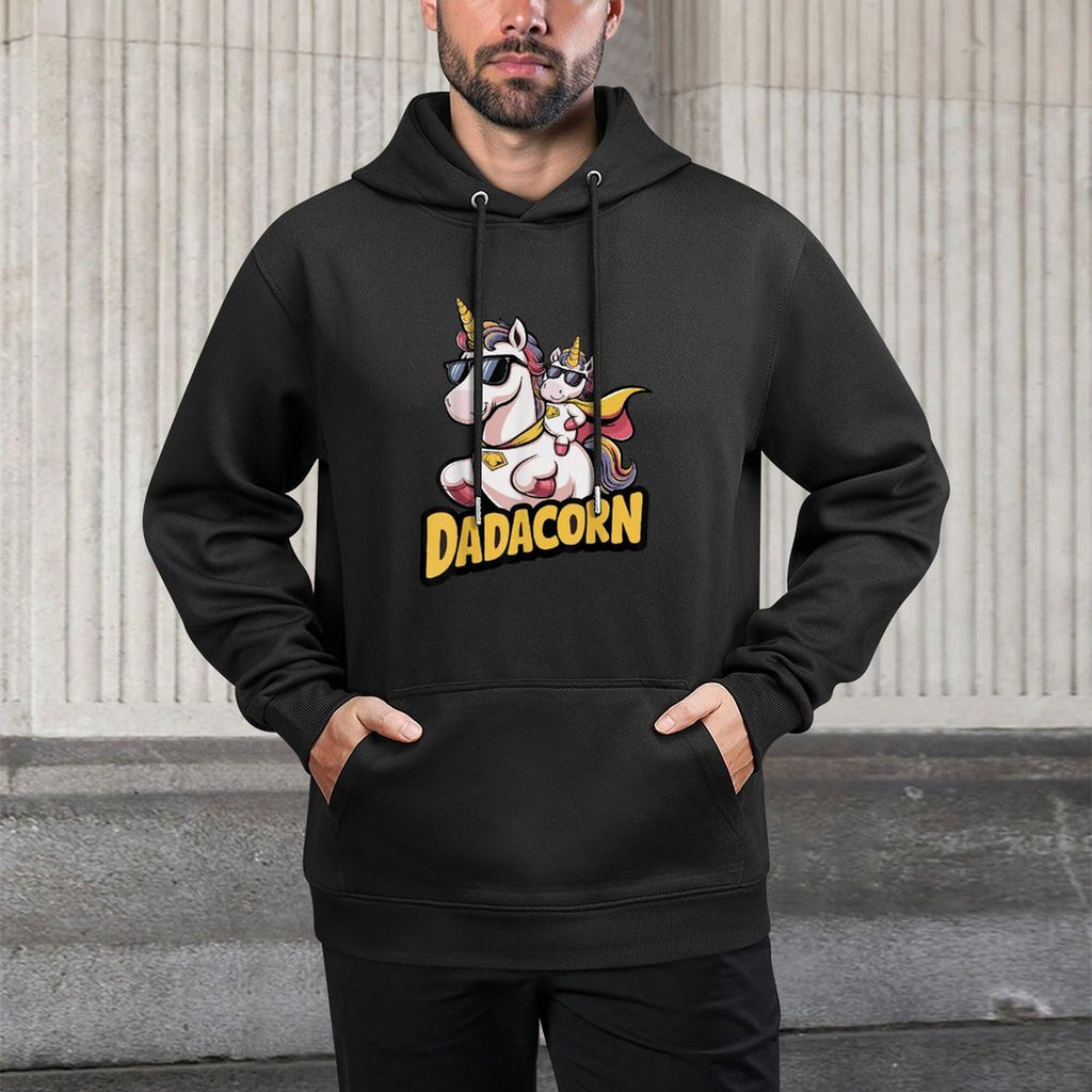 Dadacorn Unicorn Dad And Kid - Best Father's Day Funny Cotton-Polyester Blend Hoodie
