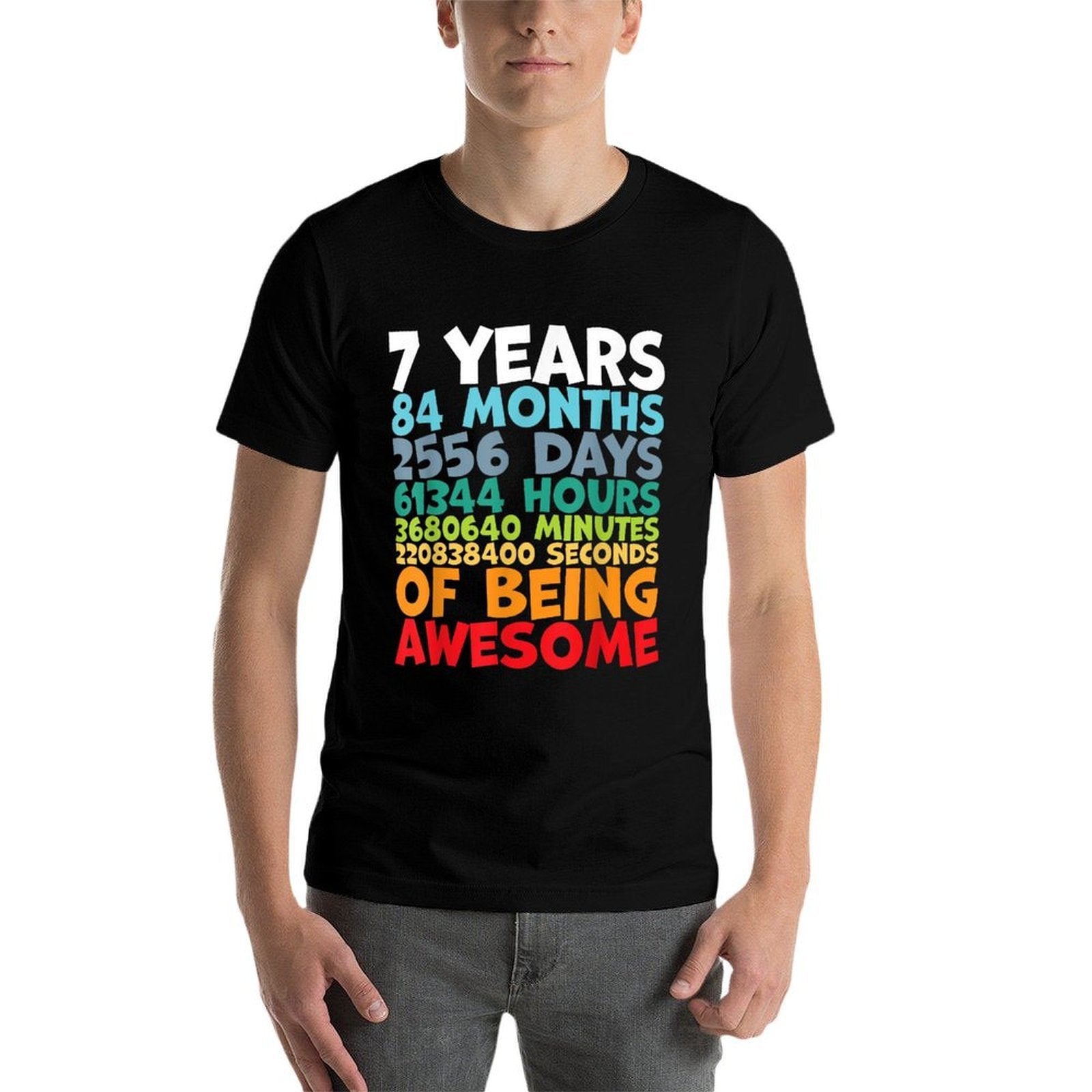 7 Year Old BDay Decorations Son Boy 7yr 7th Birthday  Polyester Blend T-Shirt