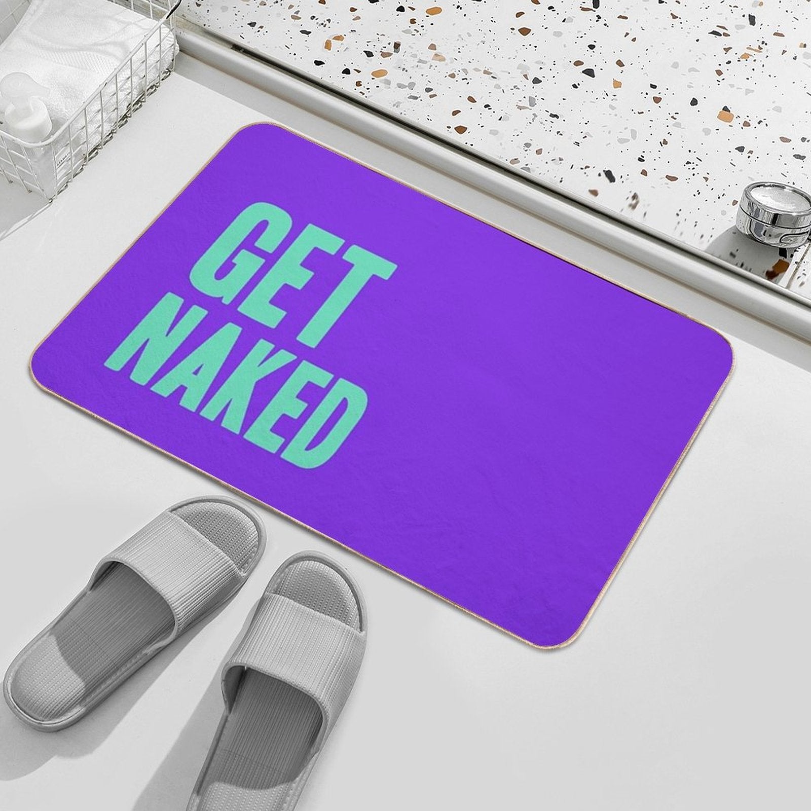 Get Naked - Purple And Blue  Multi-Purpose Bath Mat