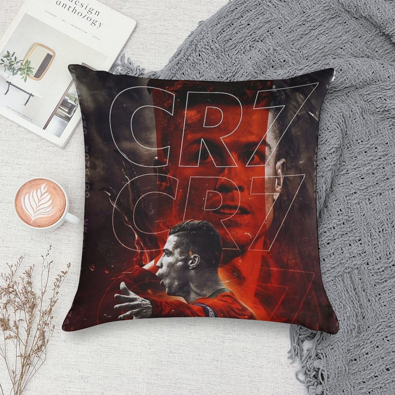 Cristiano Ronaldo Art Soft Gift Ready Throw Pillow