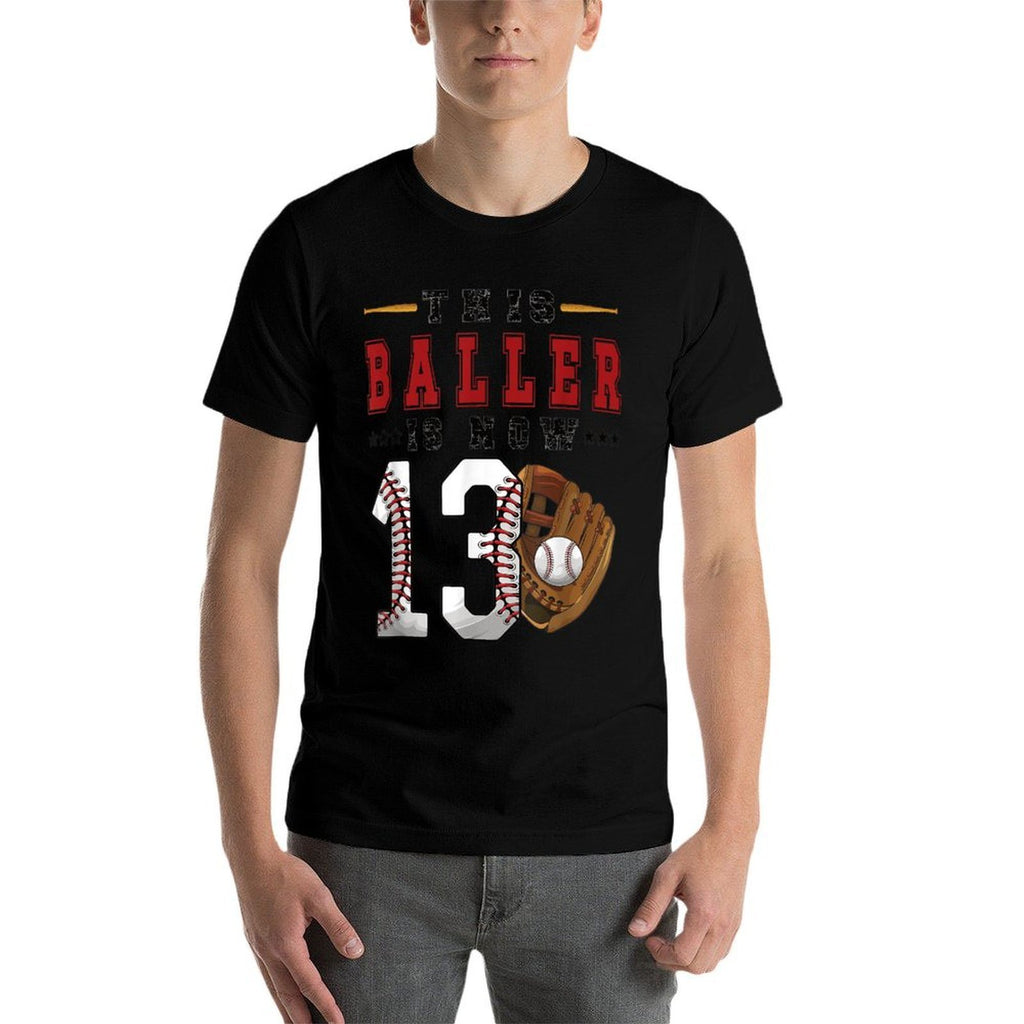 13th Birthday Baseball Boy Thirteen Year Old Baseball Player  Durable T-Shirt