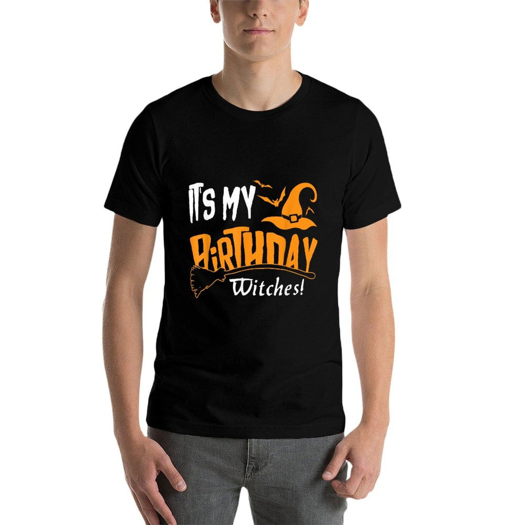 Its My Birthday Witch Halloween October Birthday  Oversized Silhouette T-Shirt