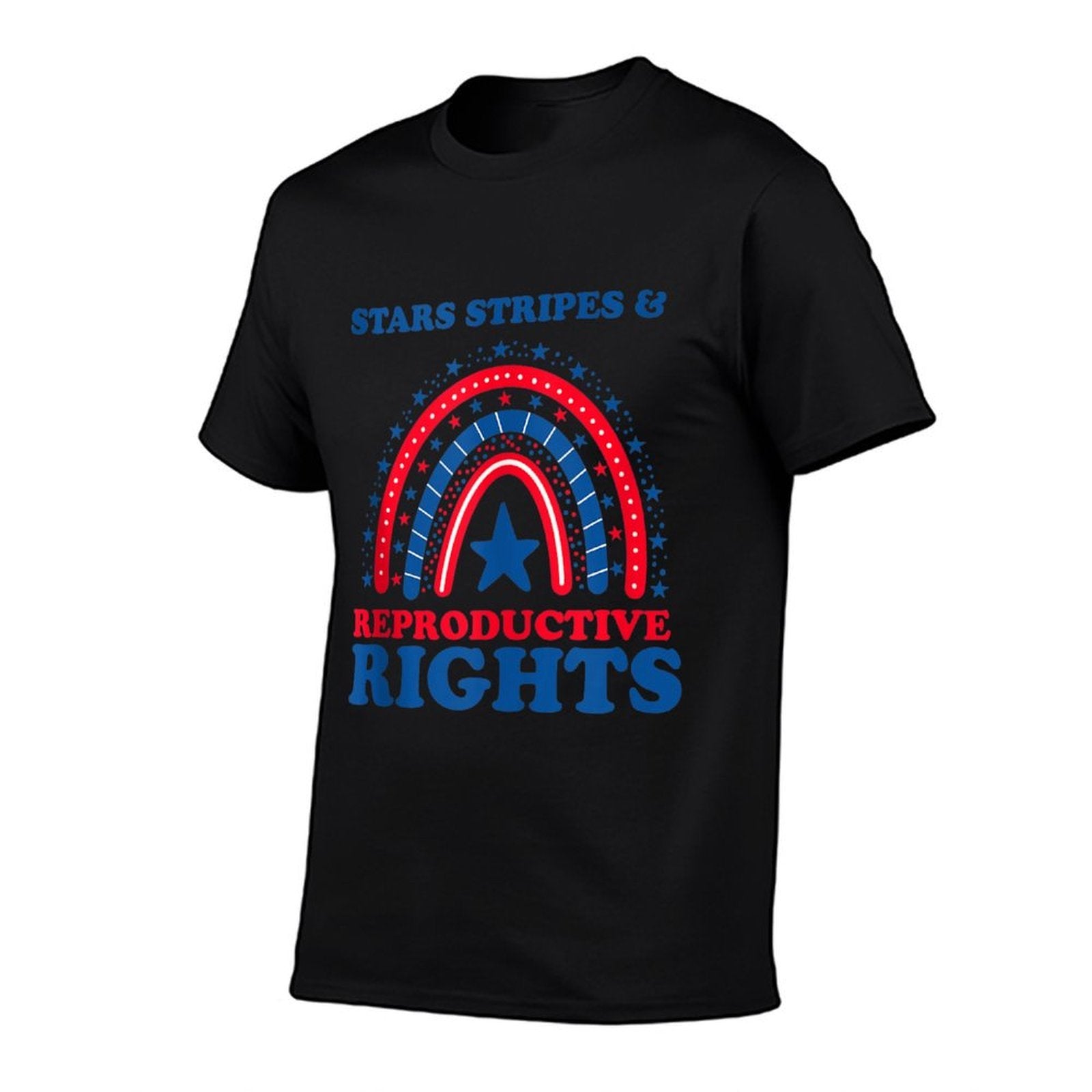 Pro Choice Boho Rainbow Stars Stripes Reproductive Rights  Durable T-Shirt