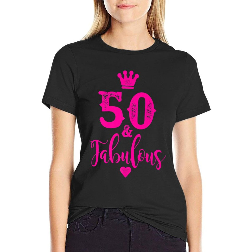 50th Birthday Present Fifty And Fabulous Women 50 YO Premium  Eco-friendly Material T-Shirt