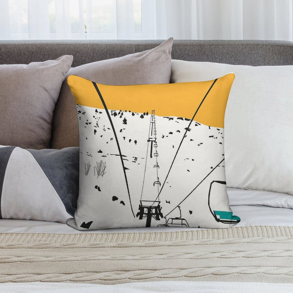 Ski Soft Hidden Zipper Throw Pillow