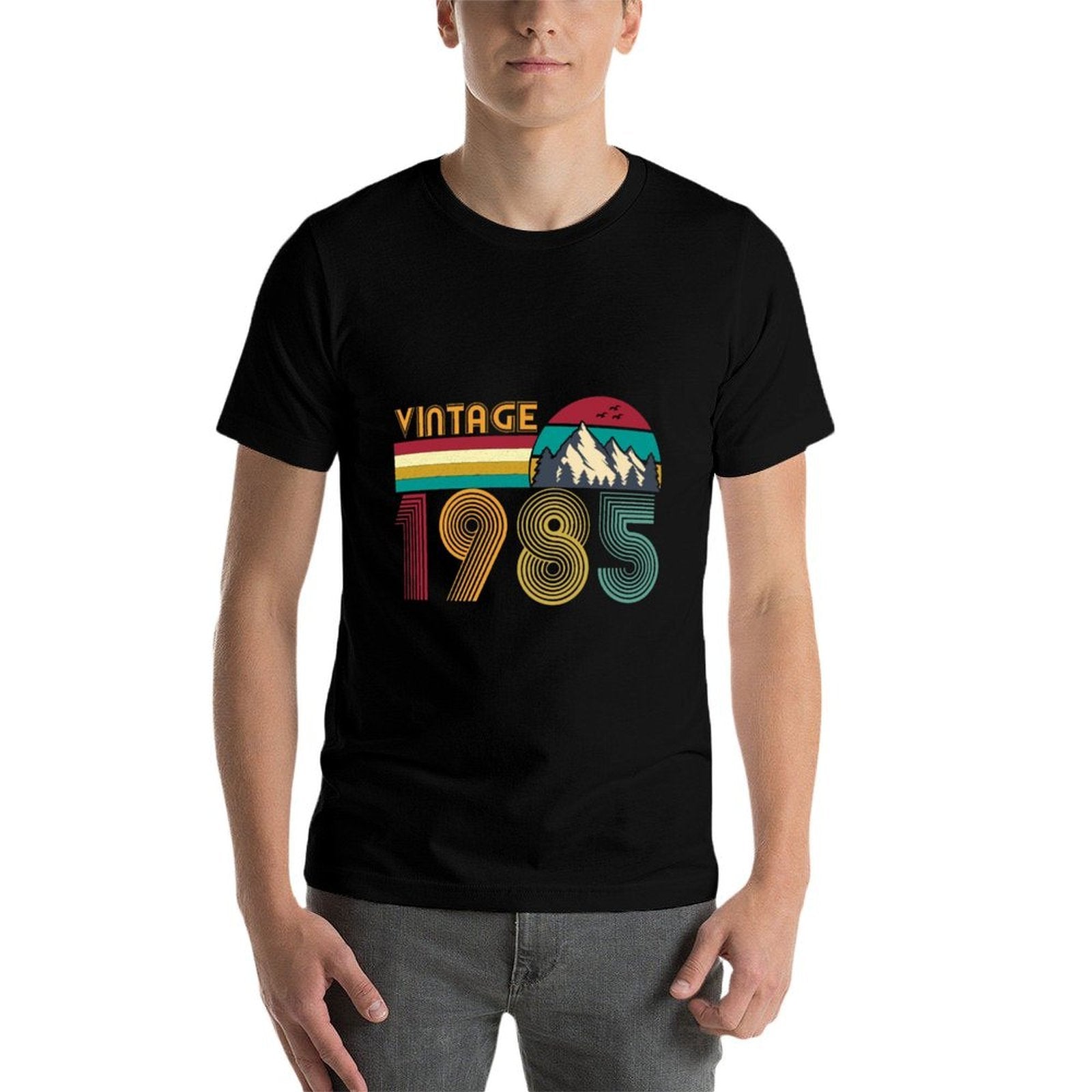 40th Birthday Gift 40 Years Old Men Women Retro Vintage 1985  Fade-proof Color T-Shirt