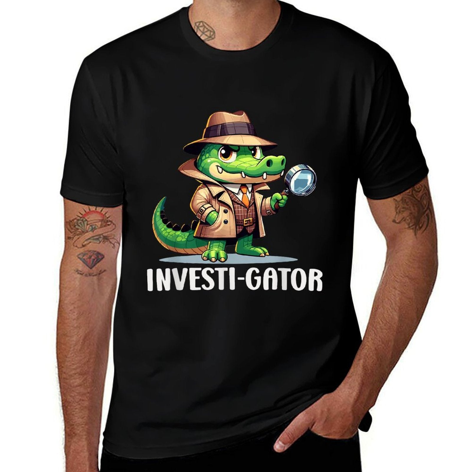 Private Investigator PI Funny Alligator Pun Detective Spy  Quick-drying T-Shirt